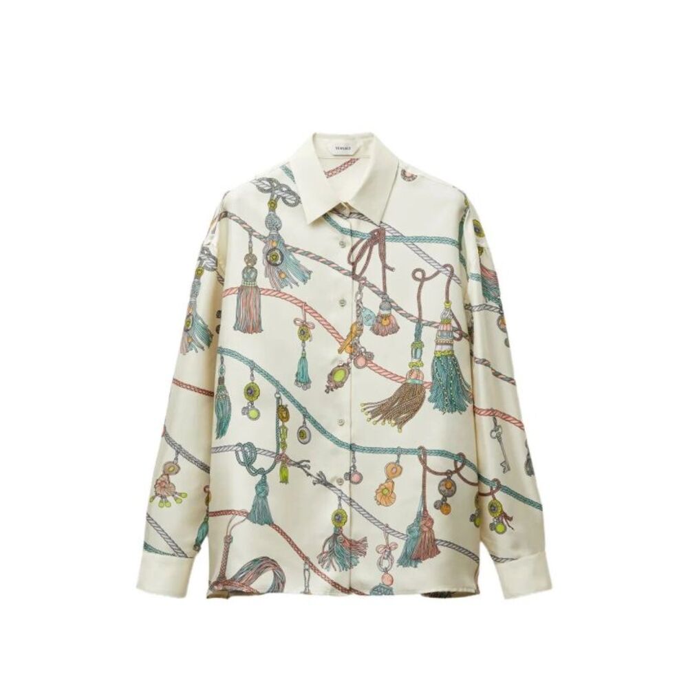 Versace Women Silk Twill Print Shirt